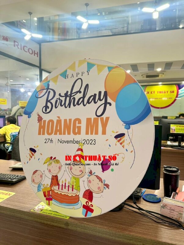 In bảng chúc mừng sinh nhật, in tấm Formex bảng tên Happy Birthday - INKTS894