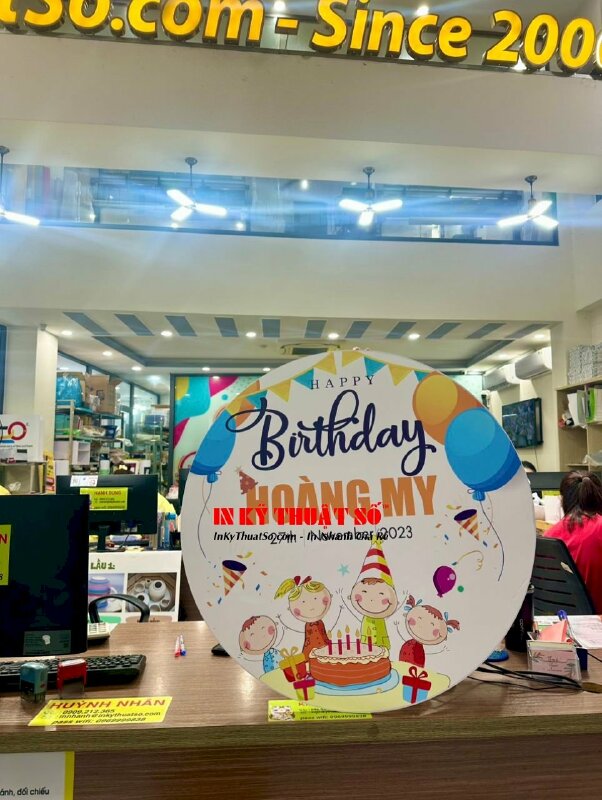 In bảng chúc mừng sinh nhật, in tấm Formex bảng tên Happy Birthday - INKTS894