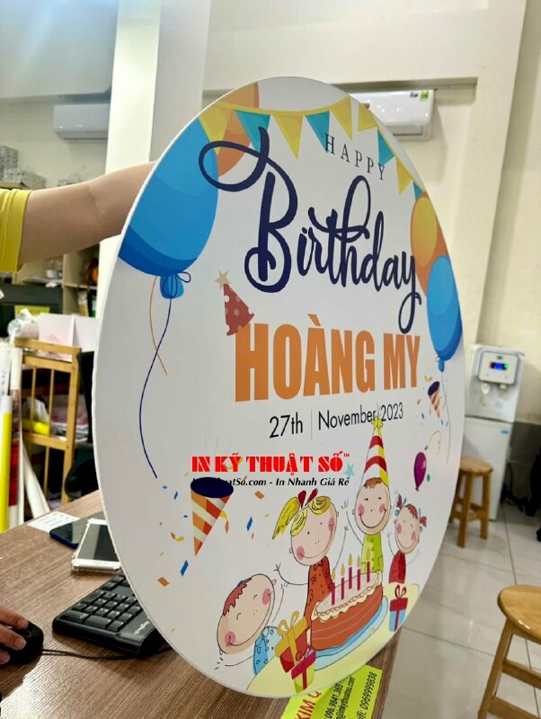 In bảng chúc mừng sinh nhật, in tấm Formex bảng tên Happy Birthday - INKTS894