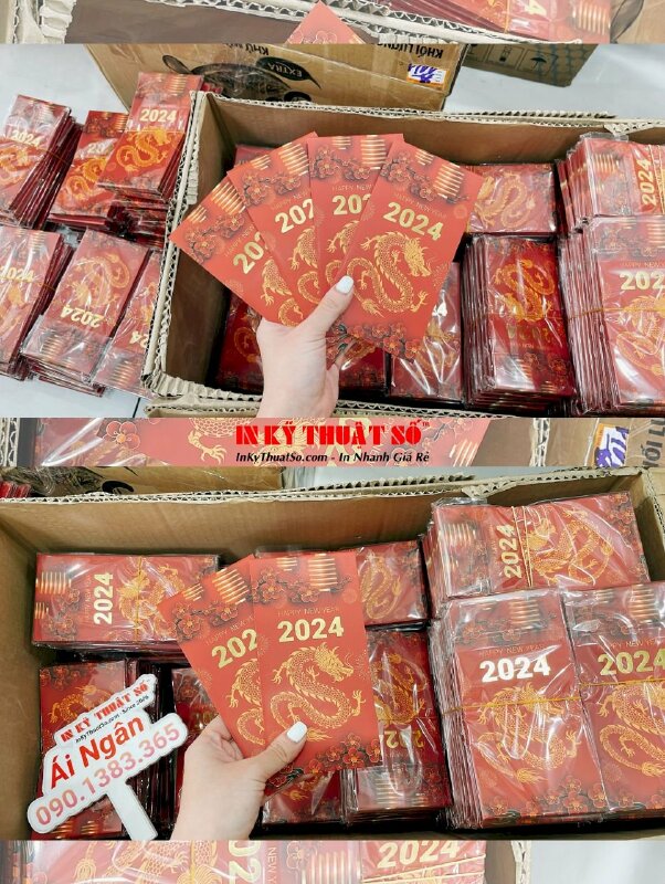 In bao lì xì cao cấp ép kim làm quà tặng nhân viên công ty - INKTS1102