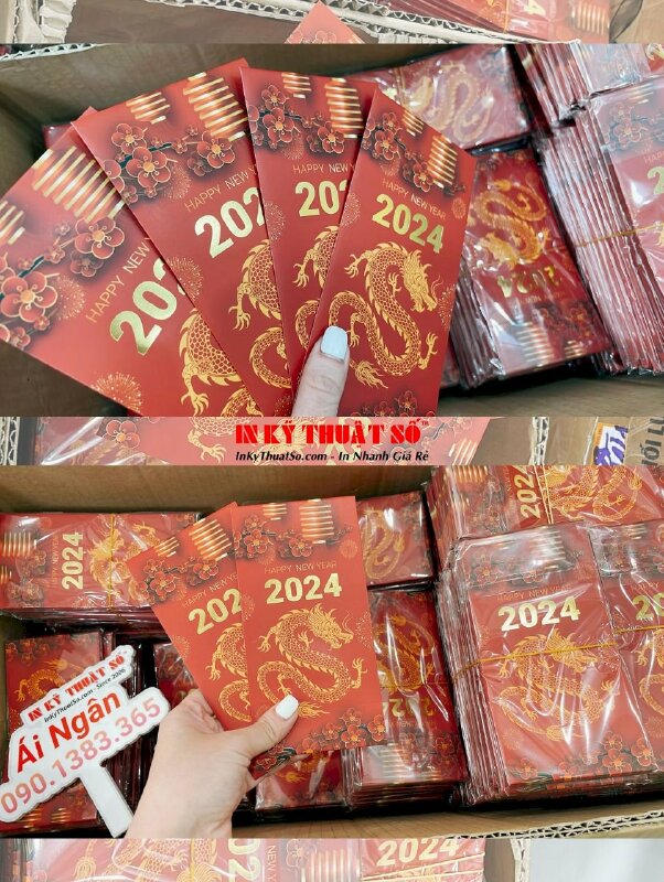 In bao lì xì cao cấp ép kim làm quà tặng nhân viên công ty - INKTS1102