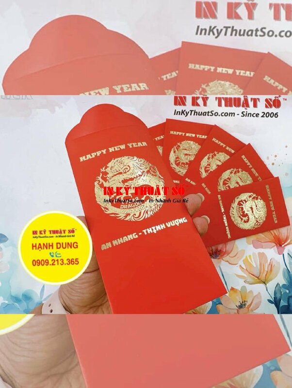 In bao lì xì ép kim Gold linh vật năm, logo công ty - INKTS1035