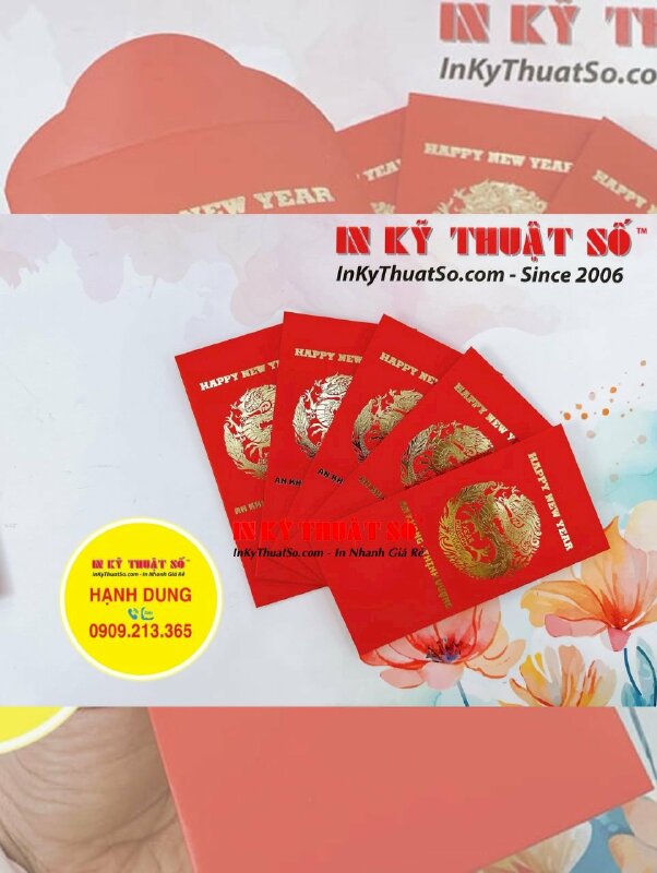 In bao lì xì ép kim Gold linh vật năm, logo công ty - INKTS1035
