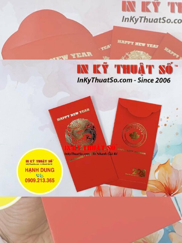In bao lì xì ép kim Gold linh vật năm, logo công ty - INKTS1035
