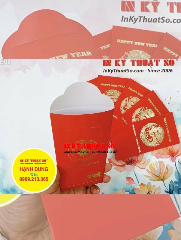 In bao lì xì ép kim Gold linh vật năm, logo công ty - INKTS1035
