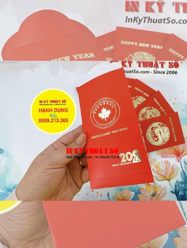 In bao lì xì ép kim Gold linh vật năm, logo công ty - INKTS1035