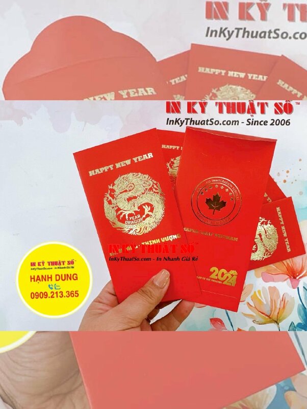 In bao lì xì ép kim Gold linh vật năm, logo công ty - INKTS1035