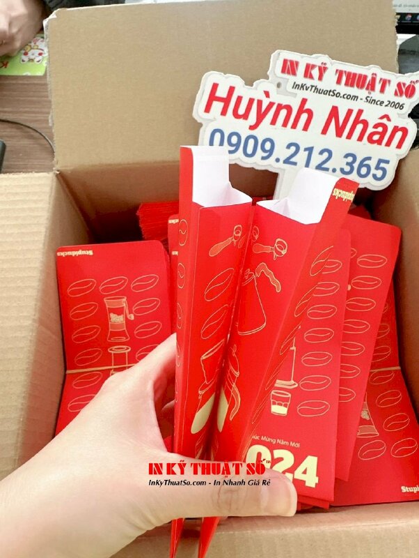 In bao lì xì ép kim vàng chuỗi nhà rang xay cà phê đặc sản tại Việt Nam - INKTS1055