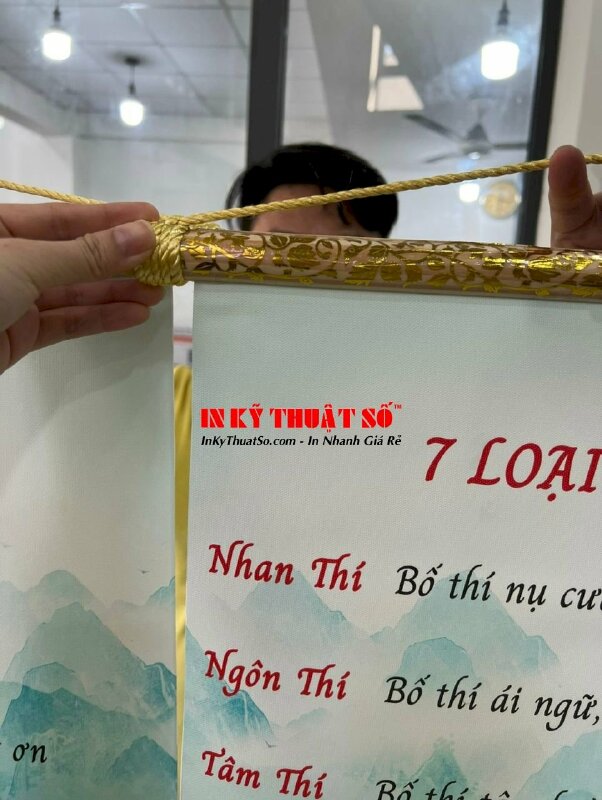 In Canvas dầu bóng câu châm ngôn, nẹp gỗ hoa văn 2 đầu - INKTS351