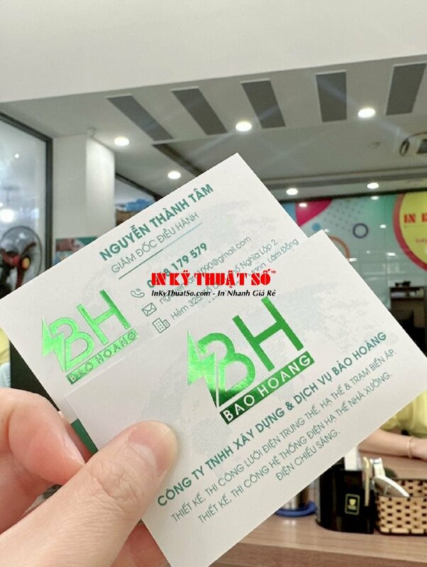 In card visit ép kim, name card giám đốc điều hành công ty xây dựng - INKTS724