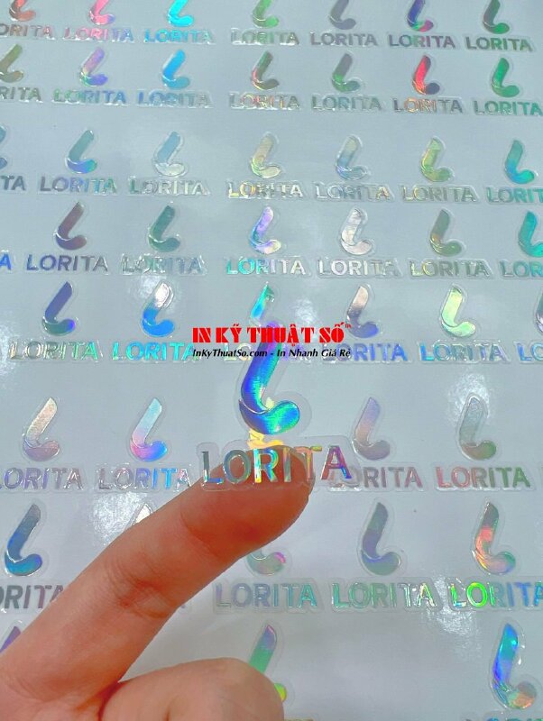 In Decal nhựa trong ép kim làm tem trong suốt logo công ty kinh doanh máy xông tinh dầu - INKTS970