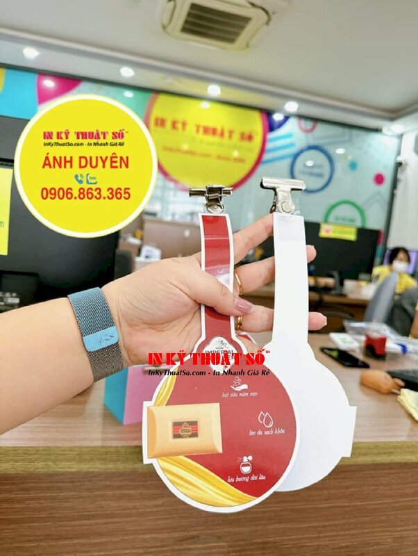 In hanger giấy C300gsm, gắn wobbler kẹp nhựa giới thiệu sản phẩm - INKTS1203