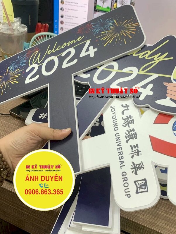 In hashtag cầm tay tất niên công ty, bảng tên cầm tay tiệc cuối năm YEP Year end party - INKTS1072