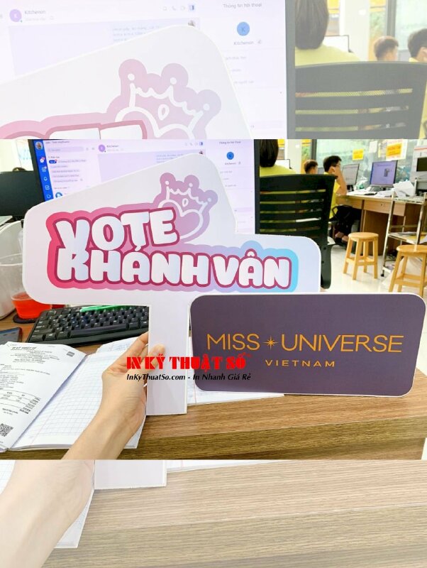 In hashtag cầm tay vote hoa hậu, cổ vũ, bình chọn hoa hậu - INKTS453