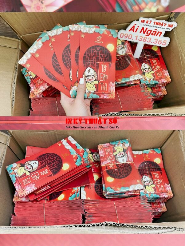In lì xì logo công ty ép kim hình linh vật thương hiệu - INKTS1104