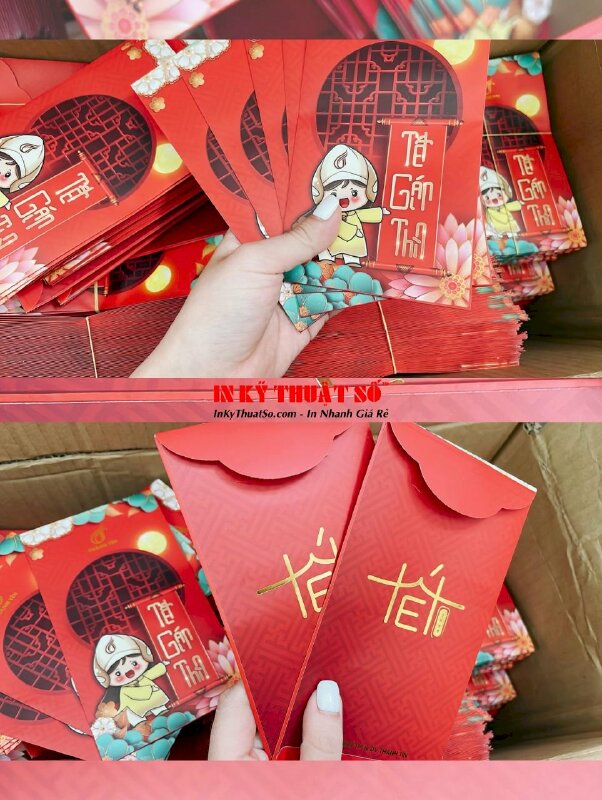 In lì xì logo công ty ép kim hình linh vật thương hiệu - INKTS1104