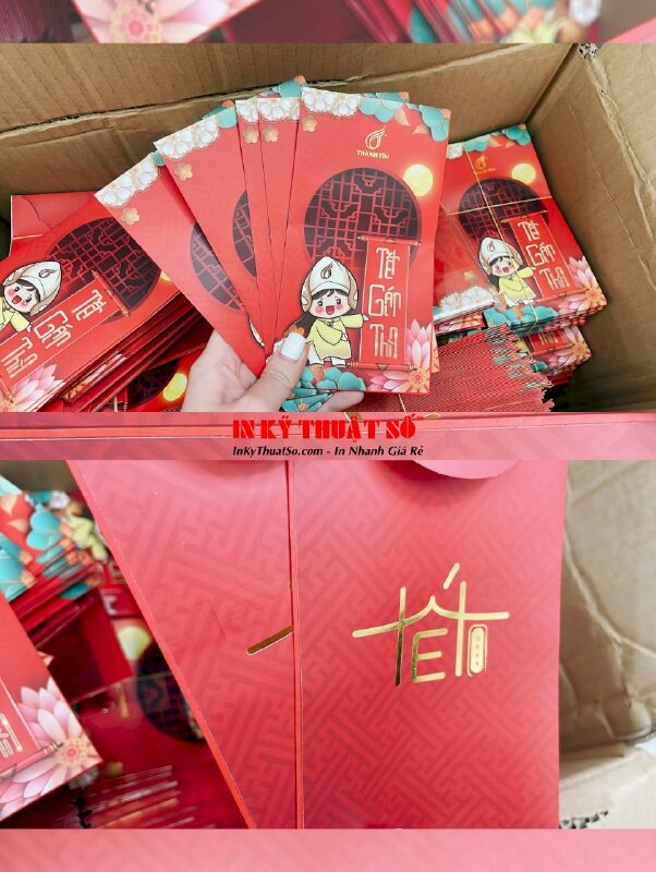 In lì xì logo công ty ép kim hình linh vật thương hiệu - INKTS1104