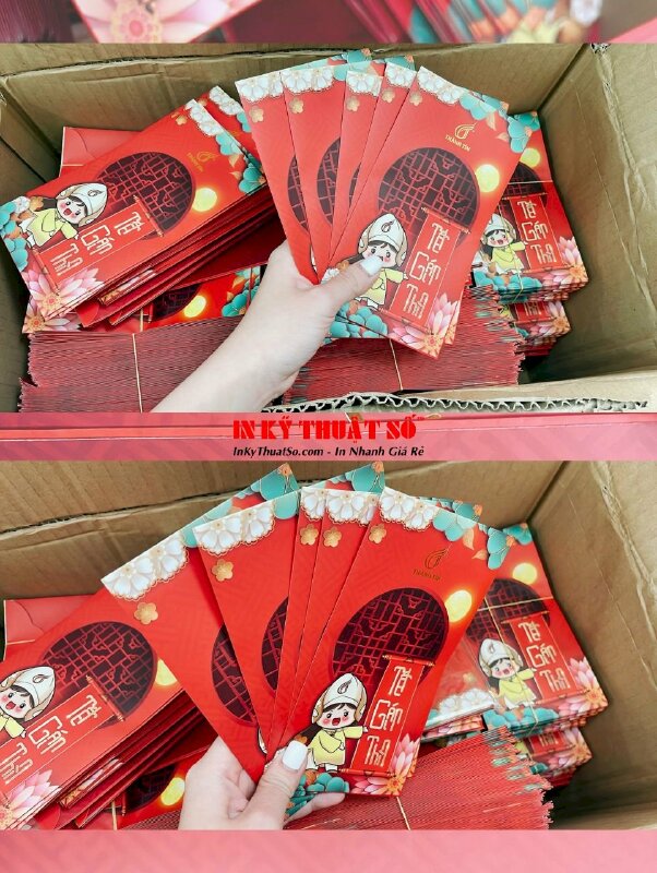 In lì xì logo công ty ép kim hình linh vật thương hiệu - INKTS1104