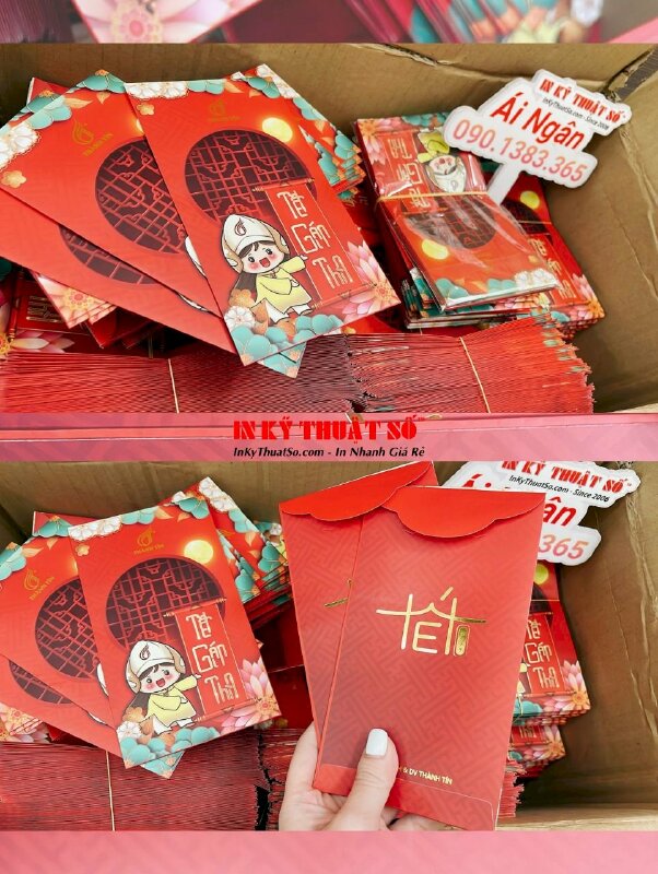 In lì xì logo công ty ép kim hình linh vật thương hiệu - INKTS1104