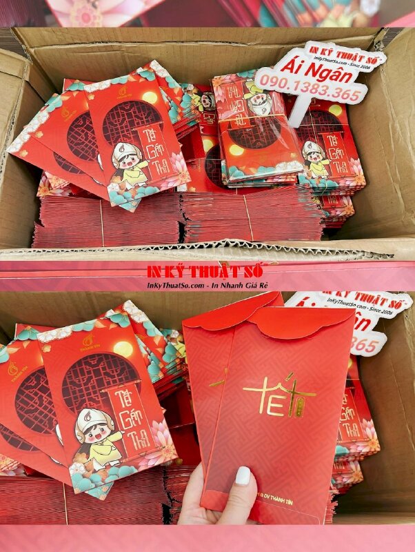 In lì xì logo công ty ép kim hình linh vật thương hiệu - INKTS1104