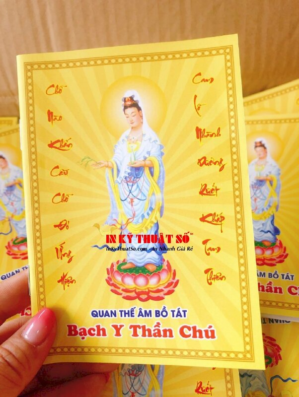 In sách Kinh Bạch Y Thần Chú, giấy Coucher, cán mờ tinh tế - INKTS391