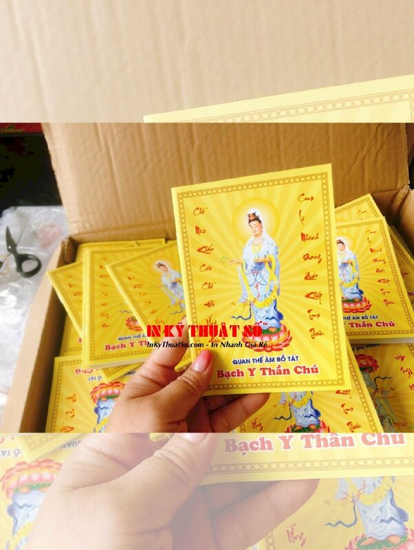 In sách Kinh Bạch Y Thần Chú, giấy Coucher, cán mờ tinh tế - INKTS391