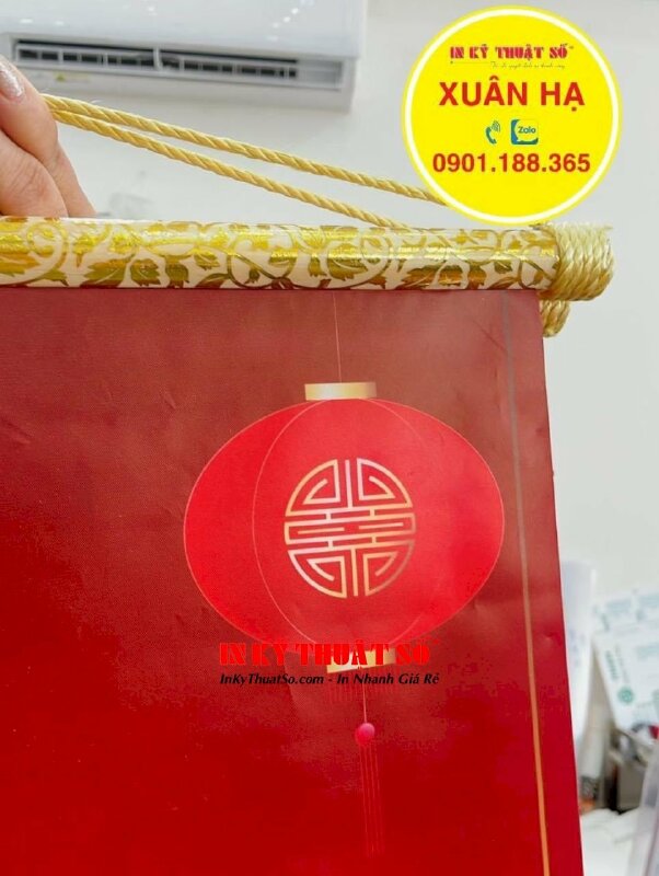 In Silk liễn câu đối Tết Đỉnh Cao Thương Hiệu, Triệu Lời Tri Ân trang trí văn phòng công ty - INKTS1129
