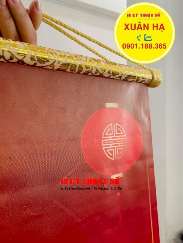 In Silk liễn câu đối Tết Đỉnh Cao Thương Hiệu, Triệu Lời Tri Ân trang trí văn phòng công ty - INKTS1129