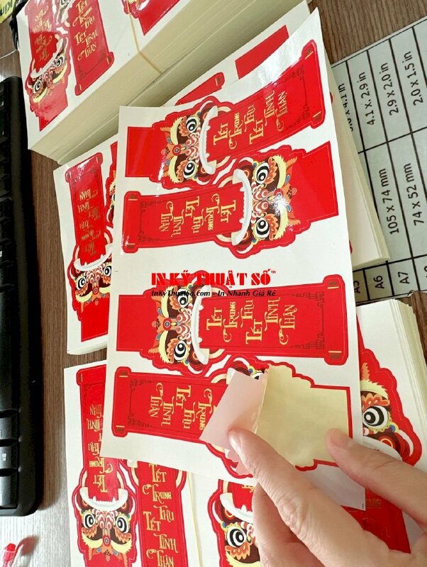 In tem decal giấy, ép kim dán trang trí hộp bánh trung thu - INKTS348