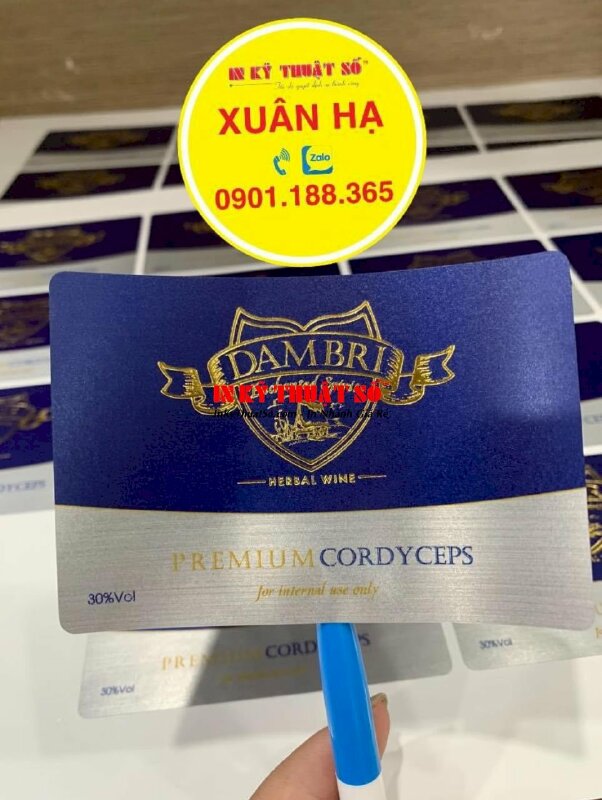 In tem nhãn Decal nhôm xước, ép kim, cán mờ, bế tem theo đường viền - INKTS1150