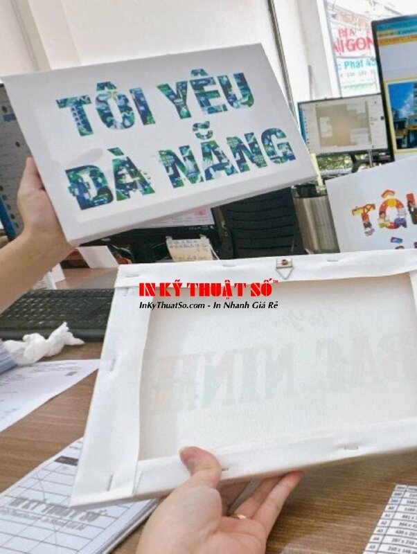 In tranh Canvas chữ nghệ thuật đóng khung gỗ không viền size nhỏ - INKTS394