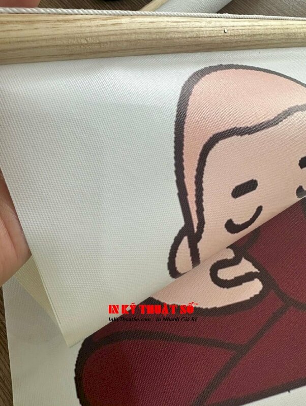 In tranh vector thiền định Phật giáo, tranh Canvas khổ A3 dầu bóng, nẹp gỗ hoa văn 2 đầu - INKTS1228