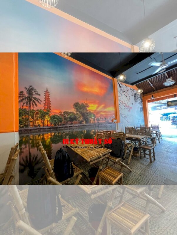 In UV Canvas cán mờ khổ lớn dán trang trí quán - INKTS3268
