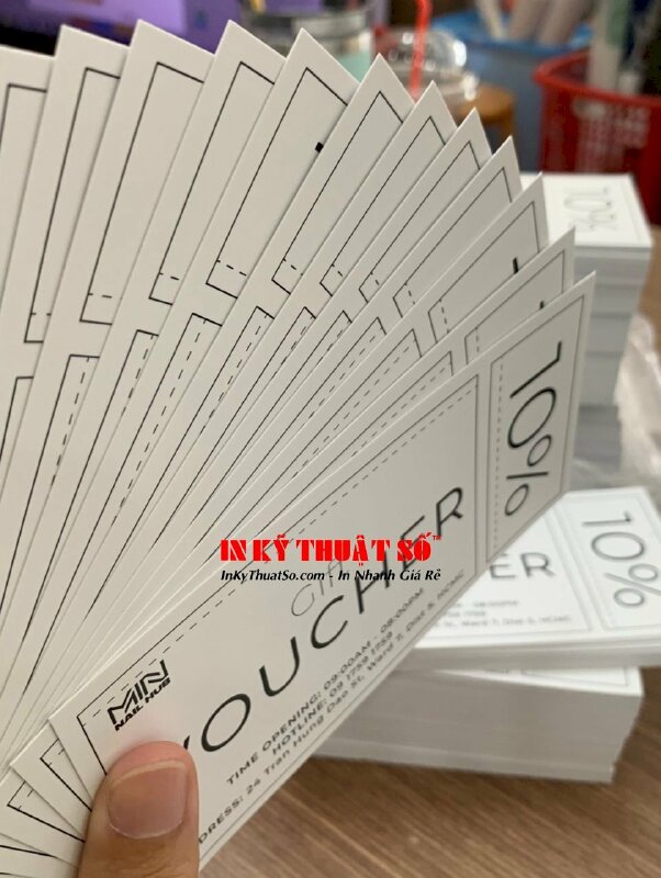 In voucher 2 mặt, cán mờ trên giấy C300gsm cho tiệm Nail - INKTS383