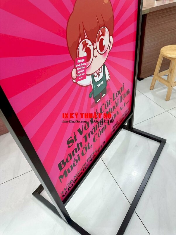 Làm chân standee sắt bảng hiệu ngoài trời cửa hàng đặc sản Tây Ninh - INKTS896