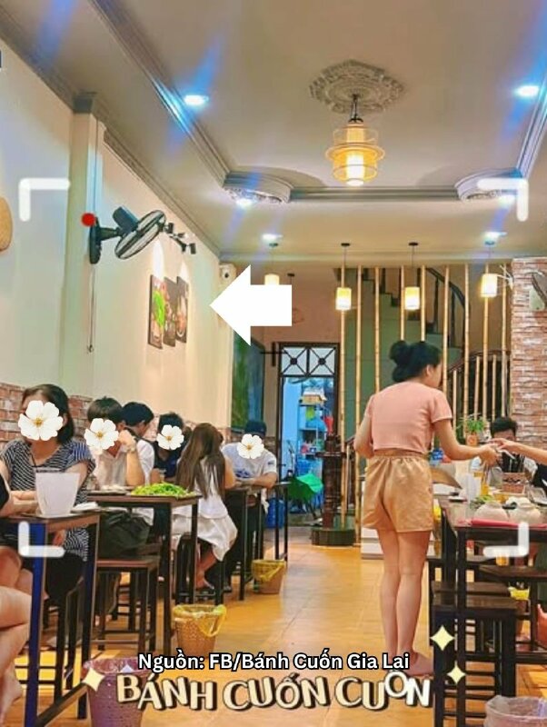Tranh trang trí quán bánh cuốn in Canvas mực dầu mờ hình món ăn của quán - INKTS3256