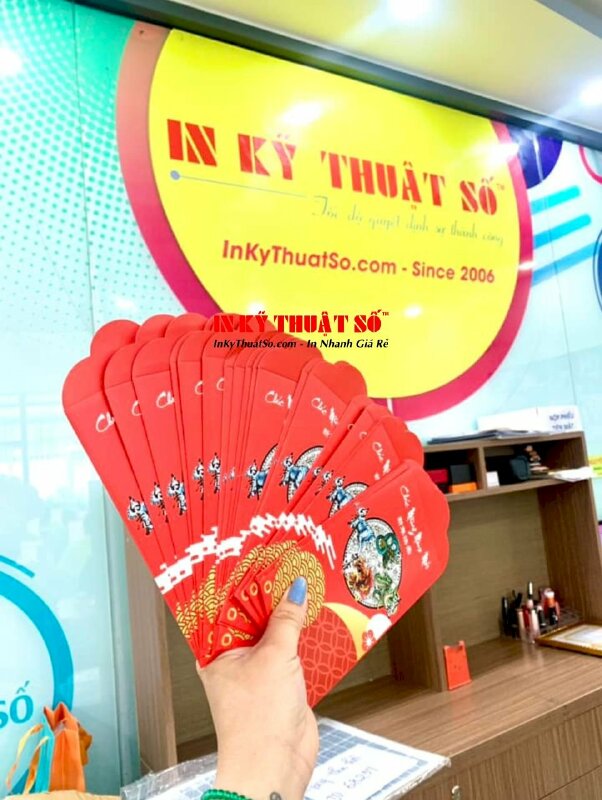 In bao lì xì logo shop, công ty, hội nhóm - INKTS212