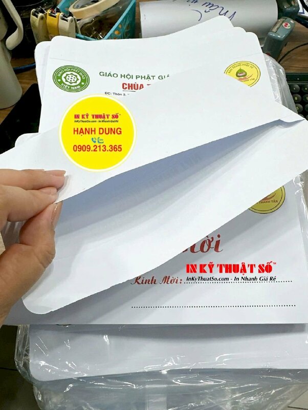 In bao thư thiệp mời cho nhà Chùa, hàng gửi đi Bình Phước từ TPHCM - INKTS3292