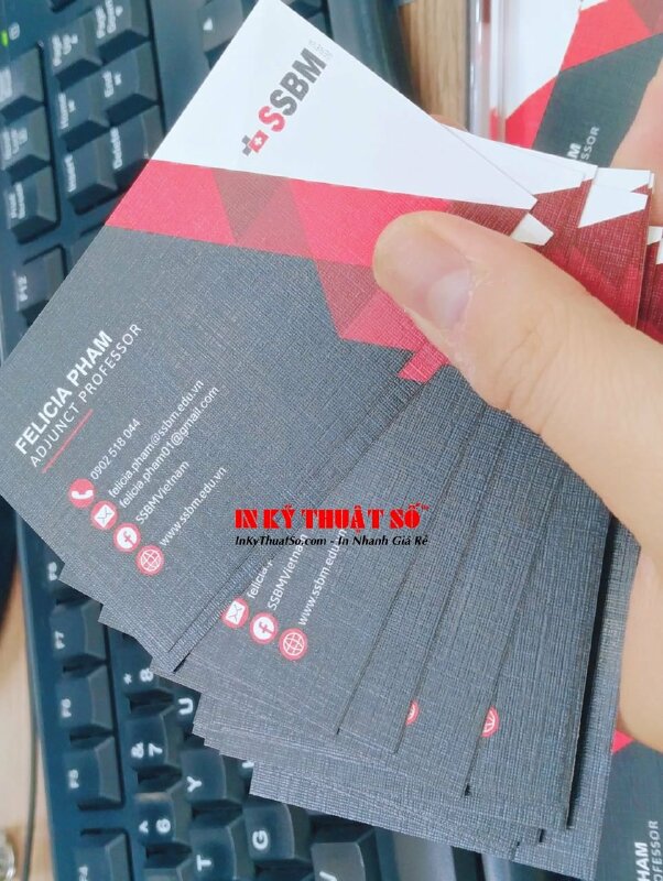 In danh thiếp giấy mỹ thuật nhũ bạc, in card visit trợ giảng, giảng viên thỉnh giảng Adjunct Professor - INKTS841