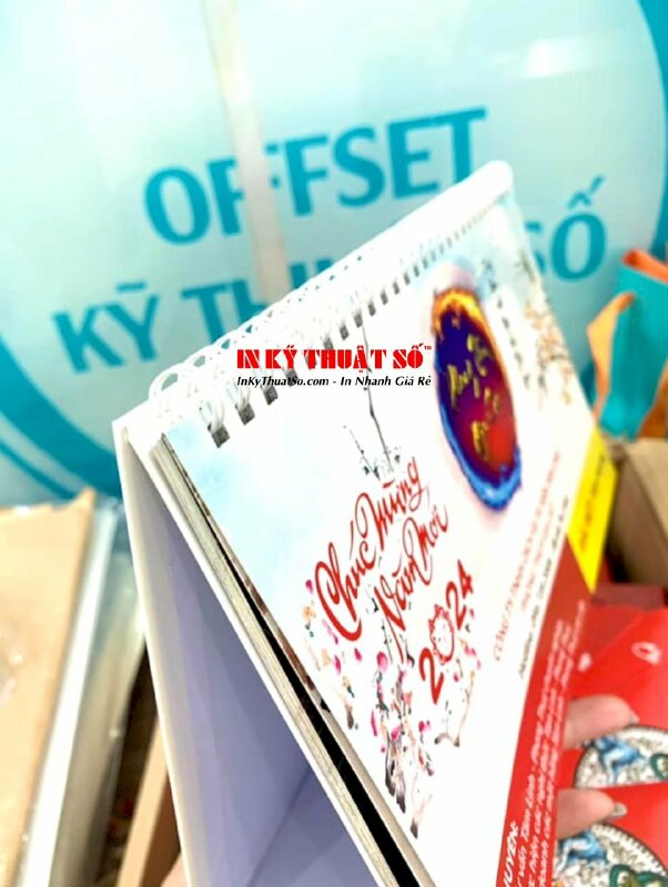 In lịch bàn độc quyền ruột C250gsm bìa bồi Carton in 300 cuốn - INKTS220
