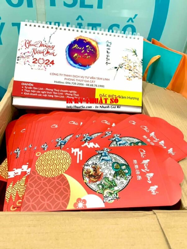 In lịch bàn độc quyền ruột C250gsm bìa bồi Carton in 300 cuốn - INKTS220