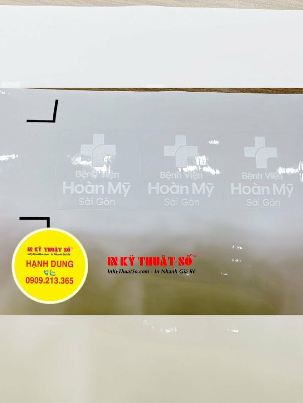 In Logo decal trong suốt cho bệnh viện quốc tế, tem decal 4.5x4.5cm - INKTS1078