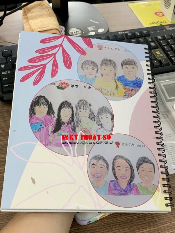 In sổ tay in hình theo yêu cầu làm quà lưu niệm, in sổ tay quà tặng gáy lò xo - INKTS558