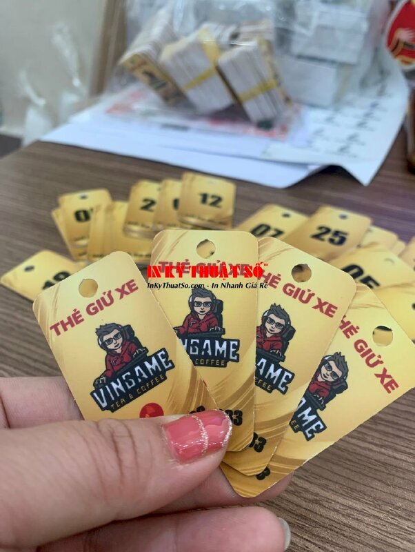 In thẻ giữ xe nhựa PVC dày cho phòng game cao cấp, quán nét - INKTS988