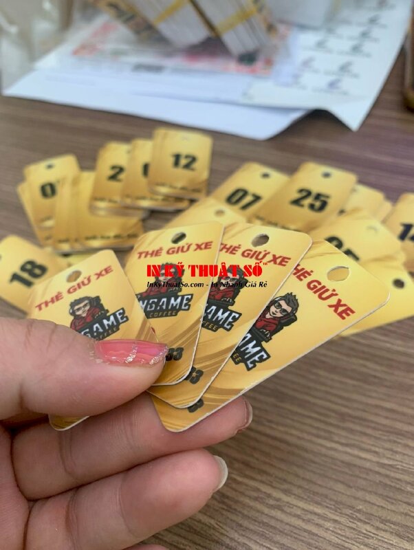 In thẻ giữ xe nhựa PVC dày cho phòng game cao cấp, quán nét - INKTS988