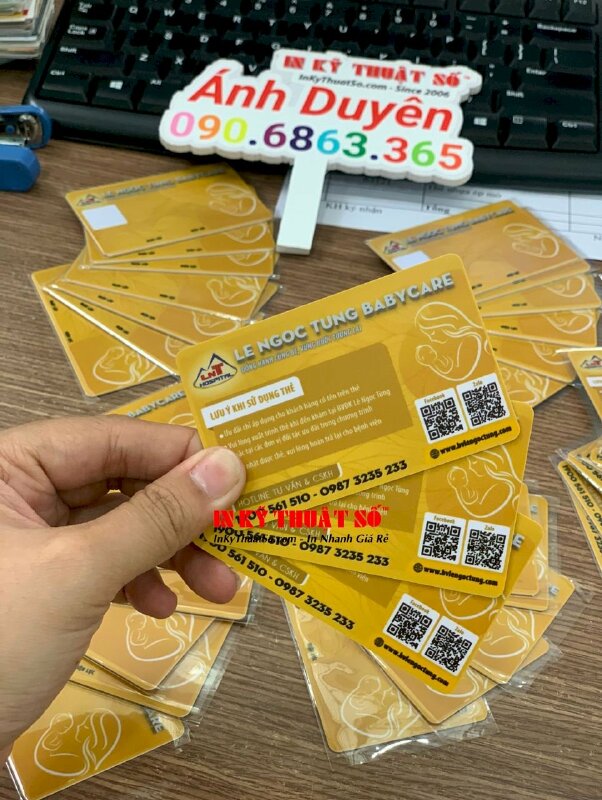 In thẻ khám bệnh cho bệnh viện, in thẻ nhựa PVC 4 lớp, ép mờ - INKTS616