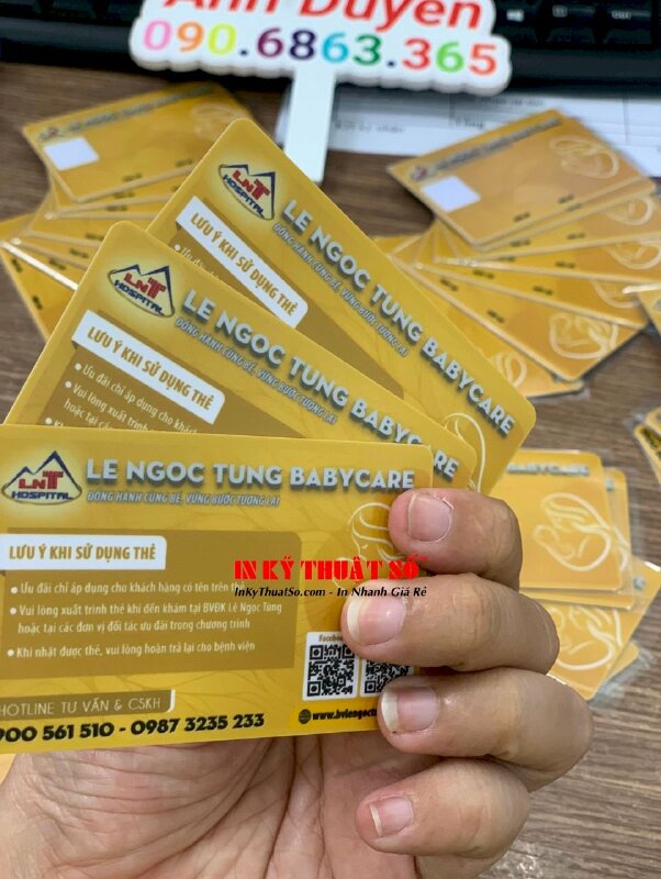 In thẻ khám bệnh cho bệnh viện, in thẻ nhựa PVC 4 lớp, ép mờ - INKTS616