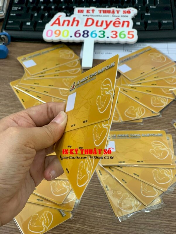 In thẻ khám bệnh cho bệnh viện, in thẻ nhựa PVC 4 lớp, ép mờ - INKTS616