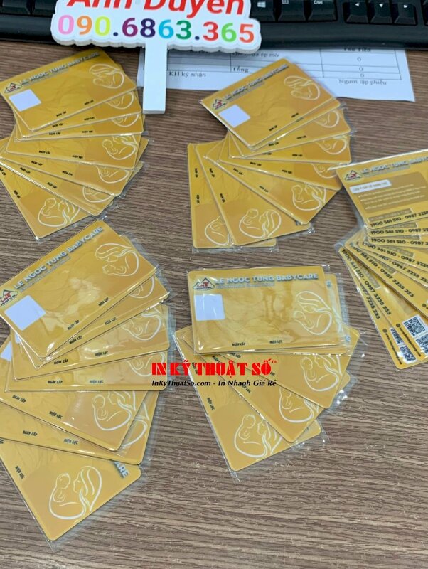 In thẻ khám bệnh cho bệnh viện, in thẻ nhựa PVC 4 lớp, ép mờ - INKTS616