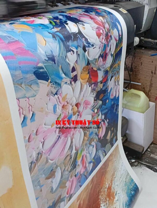 In tranh Canvas 3D nổi vẽ hoa phong cách sơn dầu, acrylic - INKTS3188